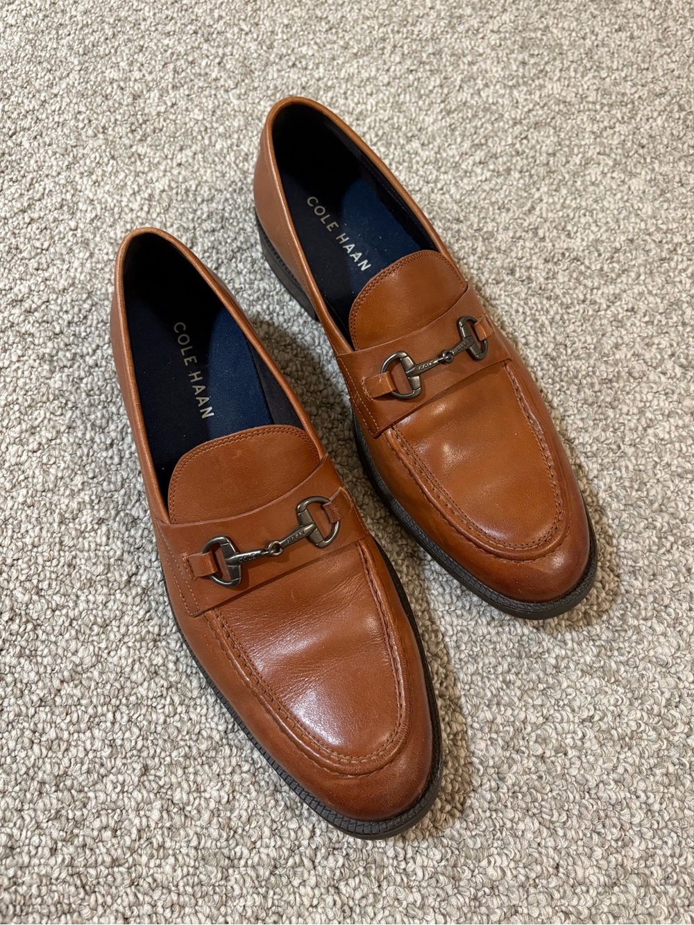Classic Cole Haan men's brown leather loafers
